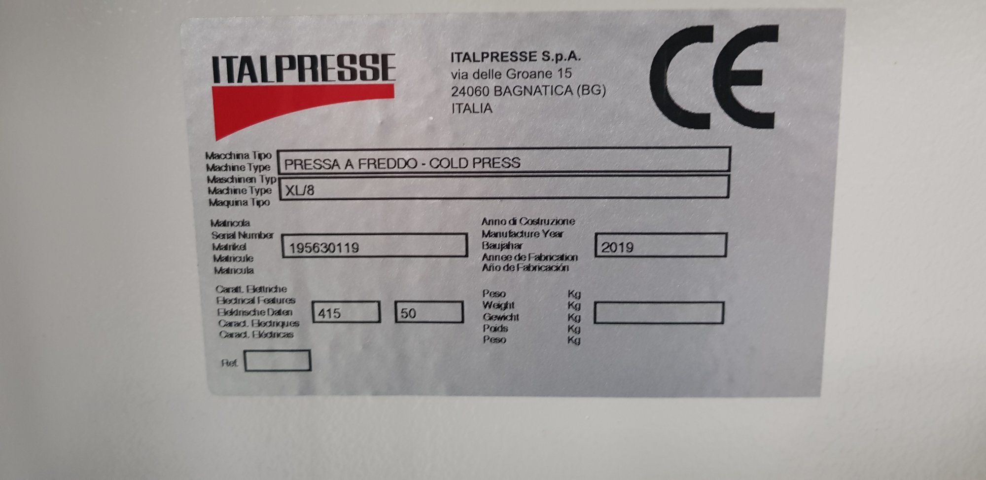 Polyformes' Italpresse press in their workshop