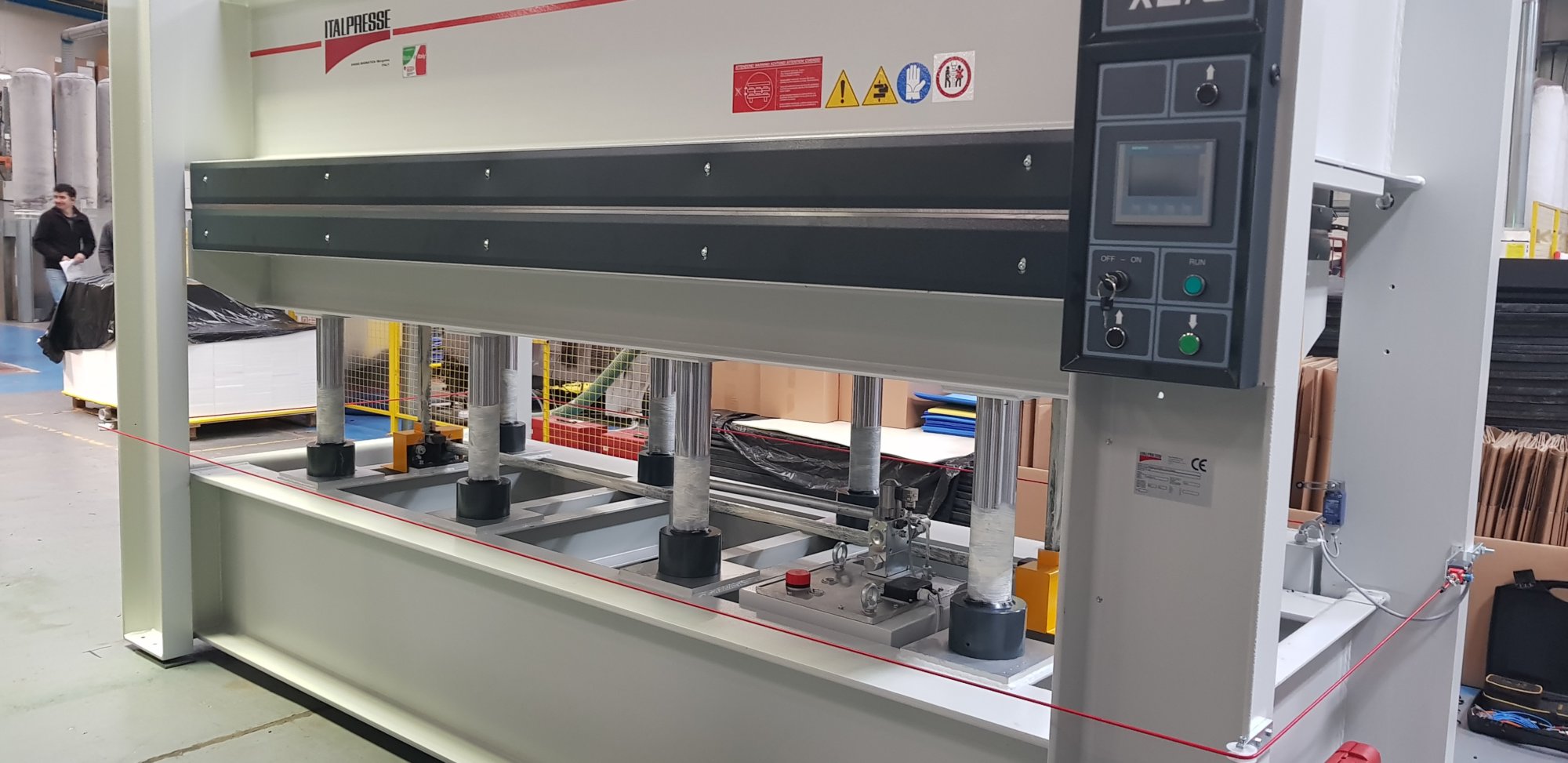 Polyformes' Italpresse press in their workshop