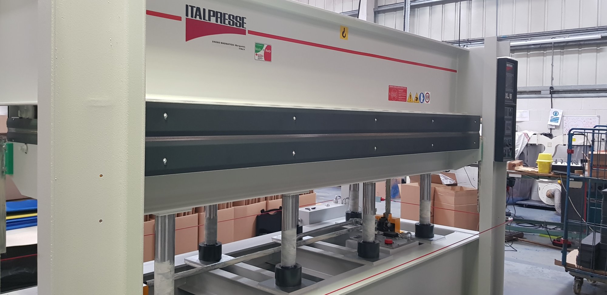 Polyformes' Italpresse press in their workshop