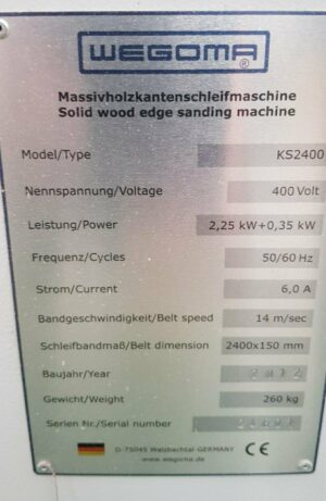 Used Wegoma KS 2400 photo